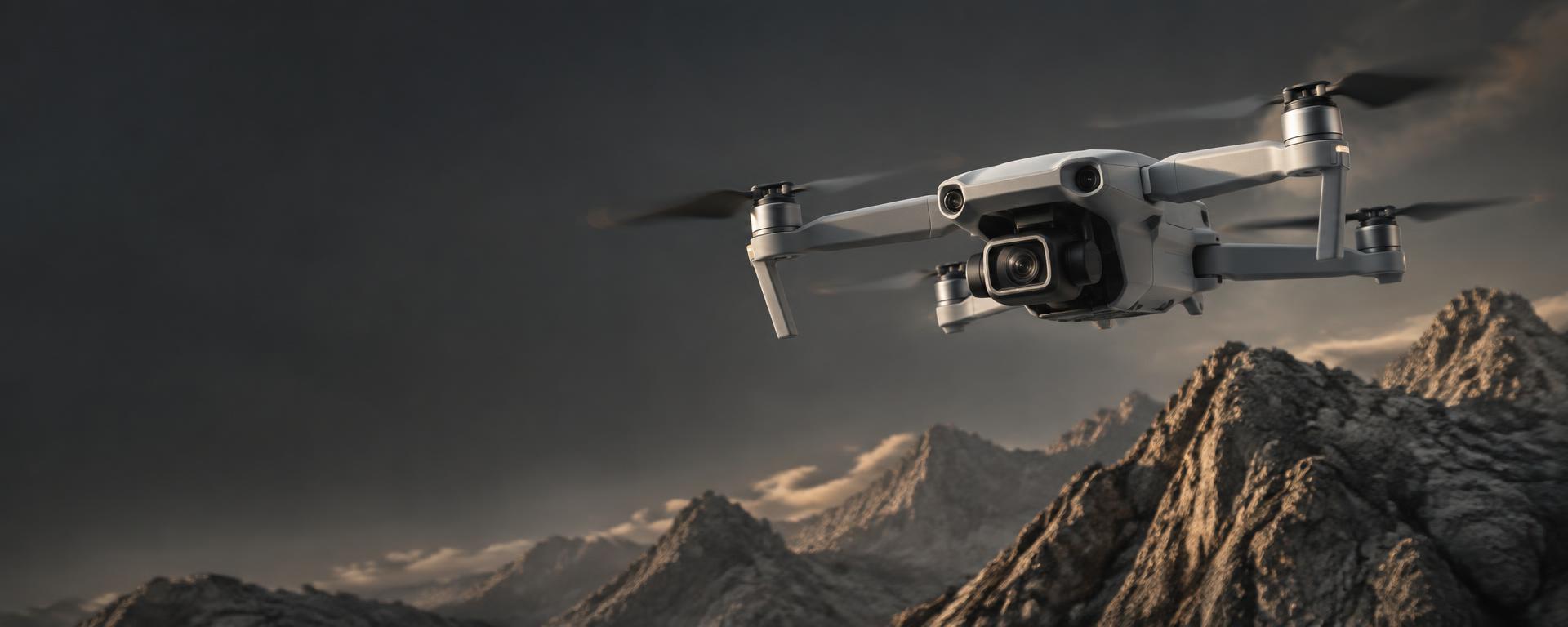 Drone sobre uma paisagem montanhosa — imagem ilustrativa